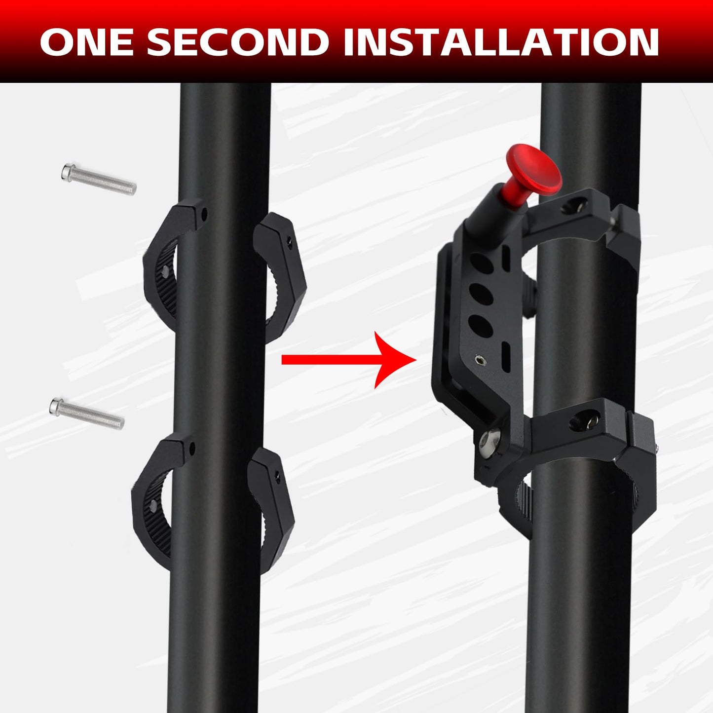 PLUSBEAM CNC Aluminum UTV Fire Extinguisher Mount Kit, Adjustable Roll Bar Fire Extinguisher Bracket Quick Release Compatible with UTV Polaris RZR SXS Ranger ATV Fit on 1.5"/1.65"/1.75"/1.85"/2"