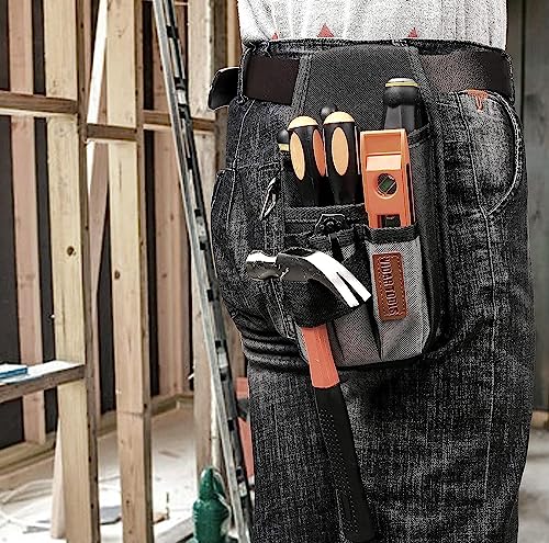 VIDAR TOOLS 5-Inch Small Tool Pouch with Belt Clip, 5 Pockets, Heavy-Duty Organizer for Electrician & Work Belt