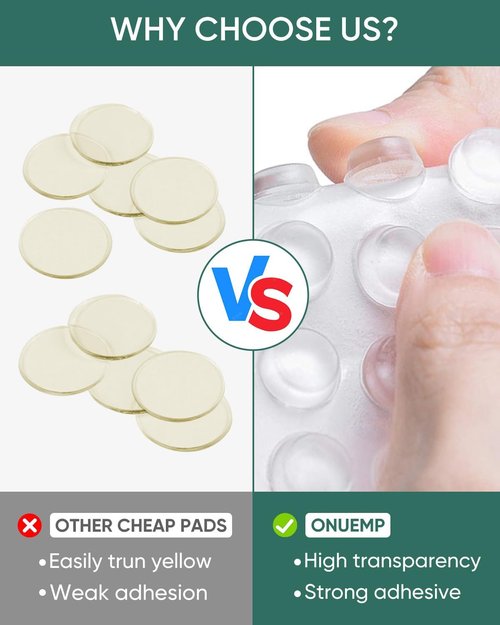 ONUEMP 304pcs Cabinet Door Bumpers Clear, Adhesive Rubber Feet Silicone, Sound Dampening Door Slam Stopper Non Slip Furniture Pads Wall Protector for Cutting Board, Drawers, Glass Cabinet