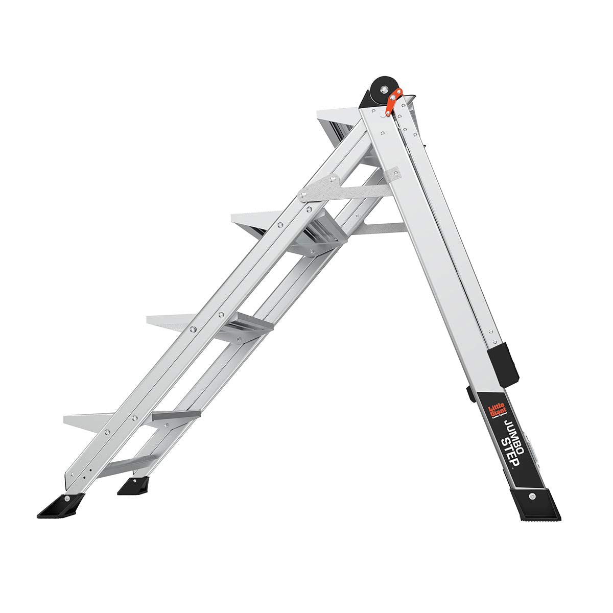 Little Giant Ladders, Jumbo Step, 4-Step, 3 foot, Step Stool, Aluminum, Type 1AA, 375 lbs weight rating, (11904), Gray