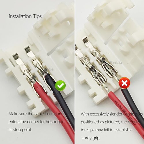 Biantie La 2-Pin 8mm LED Connectors Solderless Unwired Clips - DIY Strip to Wire Quick Connection for 12v 24v Single Color SMD 3528 2835 Tape Lights (Pack of 10)
