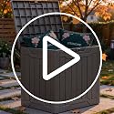 YITAHOME 31 Gallon Deck Box Taupe - Outdoor Storage Box with Bench & Handles