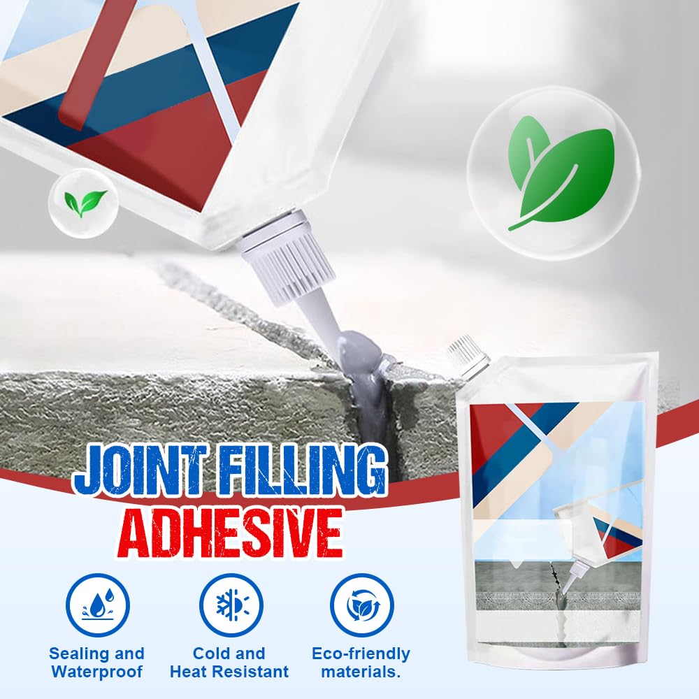 Heavy-Duty Concrete Crack Repair Adhesive – Quick-Drying Waterproof Sealer for Outdoor Concrete, Home Repairs, and Renovations (Grey, 200G)