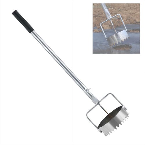 EYDHCN Bulb Planter Sod Remover Multipurpose, Plugger Digging Holes, Mulch Film Digging Holes Sod Remover, Adjustable Bulb Planter & Sod Remover Tool with Retractable Handle (Diameter 16cm/6.3")