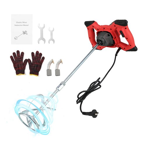 Cement Mixer 2300W, Handheld Electric Concrete Mixer with 6 Adjustable Speed, 110V Portable Mud Mixer Paint Mixer for Motar Grout Plaster Thinset Fodder Stirring Tool