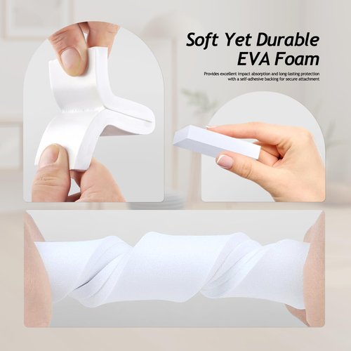 20 Pcs EVA Foam Headboard Stoppers for Wall Protection - 15mm & 5mm Thick Furniture Bumpers, Bed Frame Noise Reducers, Anti-Shake Wall Pads for Headboard and Couch (White)