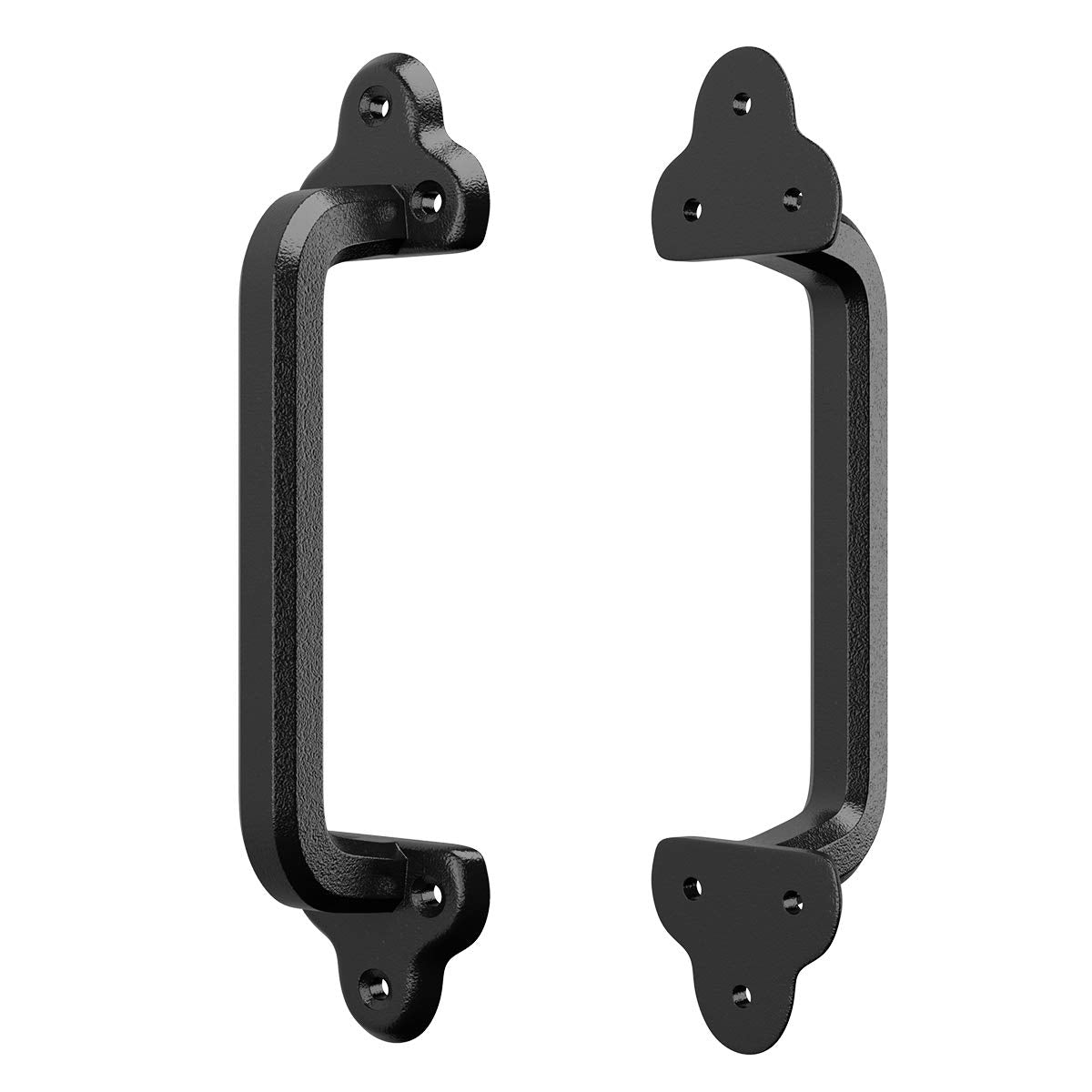 SMARTSTANDARD Heavy Duty 9" Antique Barn Door Handle Set of 2, Large Rustic Retro Cast Iron Handle for Gates Garages Sheds Furniture, Black Powder Coated Finish, Square