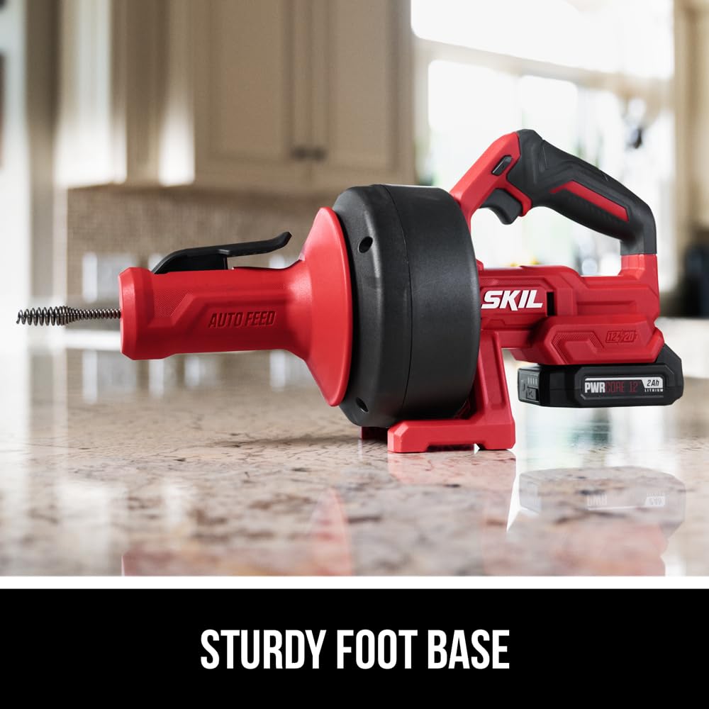 SKIL Power Snake Drain Cleaner Kit including 20V 2.0Ah Lithium Battery & 20V Charger - AU0225D-12