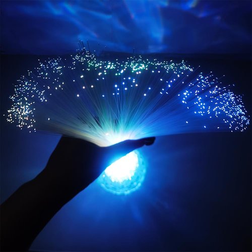JALORDE 14 inch Fiber Optic Mood Novelty Lamps Lighting Lite with Color-Changing Crystals Base (1)