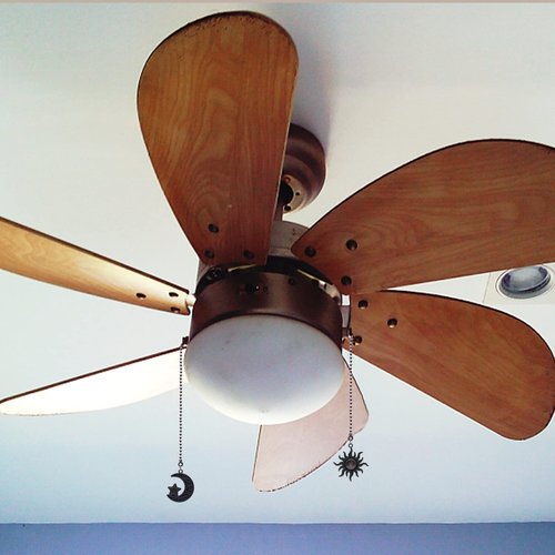 Dotlite Ceiling Fan Pull Chain Set Decorative Totem Bohemia Pull Chain Pendant Extension 12 Inches Lighting Fan Beaded Ball Fan Pull Chain Extender Ornament with Connector Moon and Sun (Copper)