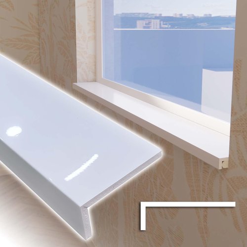 SXSJMY White Window Sill Protector 48 inch Wide, 4 inch Deep Waterproof PVC Window Sills Cover Board, Cuttable Windows Replacement Plate for Decor