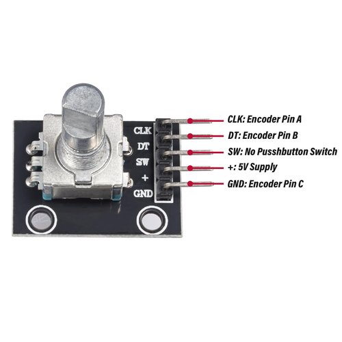 JTAREA KY-040 Rotary Encoder Module 360 Degree Switch Encoders with Knob Cap Brick Sensor Modules (Pack of 4pcs)