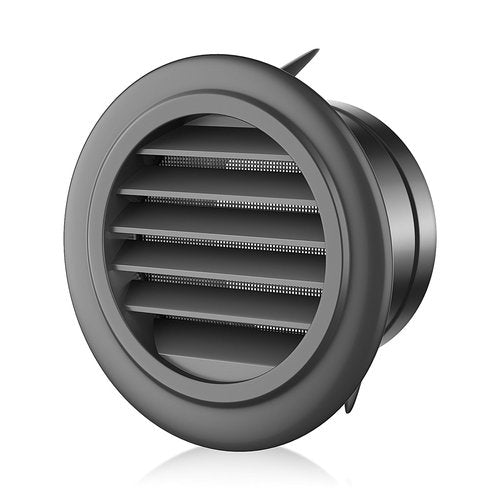 4 Inch Soffit Vent for Exhaust Fan with Built-in Mesh Screen, Black Round Soffit Exhaust Vent Cover ABS Louver Grille Cover, Eve Dryer Vent for Bathroom Office Kitchen (ABS Soffit Vent 4in-black)