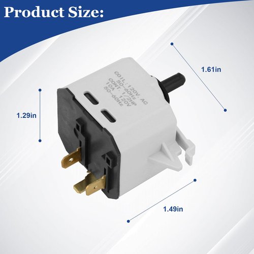 W10563095 Dryer Push-to-Start Switch for Maytag, Kenmore and Whirlpool Dryers Replaces WPW10563095, AP6023004, PS11756343, W10563095, 3022058, 2 Year Warranty
