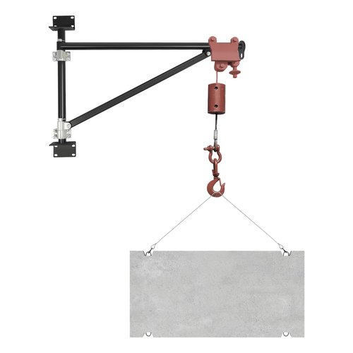 Wall Mount Jib Crane, Alloy Steel Hoist Support Arm with 180° Swing, Heavy Duty Crane Swing Arm with Pole, 440 lbs Capacity, Black