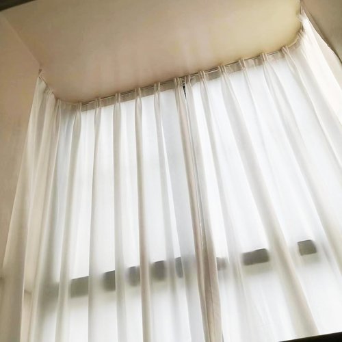 OEOEKHDJ Self Adhesive Ceiling Or Wall Curtain Track No Drill Curtain Rod 8FT/96Inch, No Damage Curtain Track Hangers, For Windows Cabinet Closet Bathroom Shower Curtain (8FT)