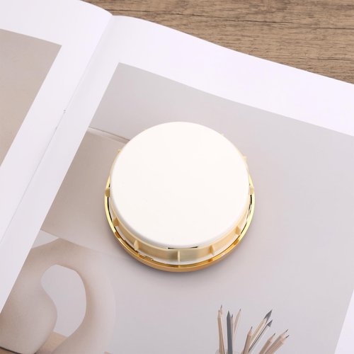 3-1/8 Inch Round Clock Insert, Mini Quartz Movement Clock Insert Gold Trim White Face Arabic Numerals Inserts (Black Second)