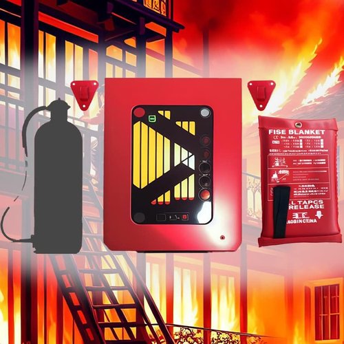 Built-in Fire Escape Ladder 3 Story 25ft - Rope Ladder for Fire Escape in Red Box - Built-in Emergency Ladder Storage & Mounting Anchors Included - Fire Ladders 3 Story - Integrated Emergency Ladders