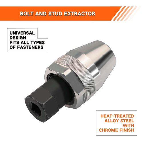 Damaged Bolt and Stud Extractor Tool, Grips and Removes 1/4-Inch to 1/2-Inch Studs, Broken Bolt and Stud Remover for Broken, Damaged, Rounded Off, Painted, and Rusted Tight Bolts