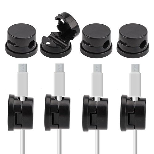 8pcs Magnetic Cord Organizers, Rotatable Strong Magnetic Cable Clips with 8 Glue Points Adhesive Wire Holder Charger Cable Management for Desk Nightstand Office Home Car
