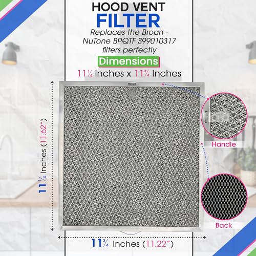 Bagean 11.6x11.2” Charcoal Grease Filter Combo for Nutone/Broan Range Hood (2-Pack) S99010317