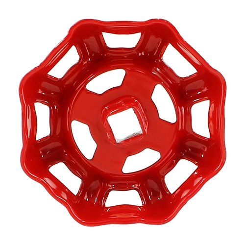 BokWin Metal Outside Faucet Round Wheel Handle，6x6mm Water Spigot Handle Square Broach, Valve Wheel Handles Paint Cast Steel Red(1 Pcs)