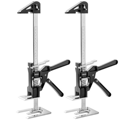 VEVOR Labor Saving Arm Jack, 2 PCS 330 lbs Bearing Capacity, Lifting up to 9.8", Metal Hand Lifting Jack Tool with Magnetic Level, Adjustable Height, for Door, Window, Furniture, Woodworking, Black