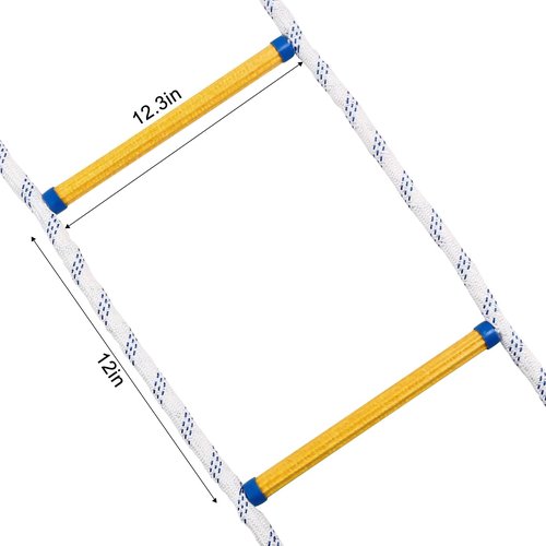 Fire Escape Ladder 2 Story, 16 FT Flame Resistant Fire Ladder 2 Story Window, Sturdy Emergency Ladder for Second Floor, Portable and Reusable Rope Ladders, Weight Capacity 2000 Pounds