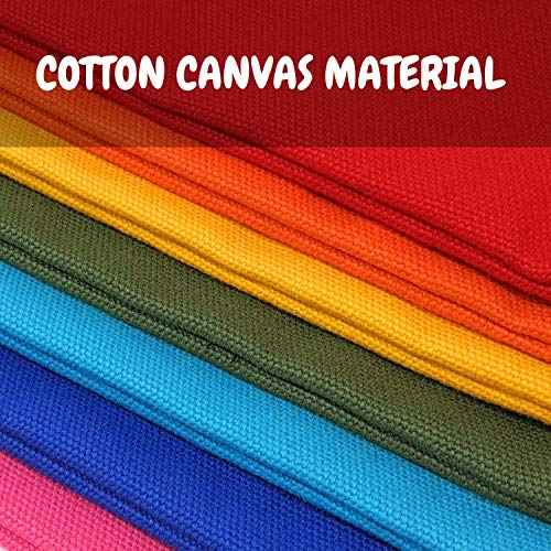 Canvas Tool Bag With ID Window And Blank Cards ? Large Zipper Tool Pouches Organizer ? Heavy Duty Small Tool Bag ? 12 x 7 inch Zipper Bag ? 7 Pieces 7 Colors