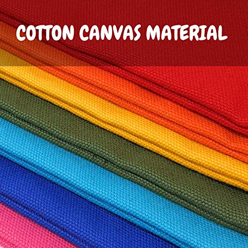 Canvas Tool Bag With ID Window And Blank Cards ? Large Zipper Tool Pouches Organizer ? Heavy Duty Small Tool Bag ? 12 x 7 inch Zipper Bag ? 7 Pieces 7 Colors