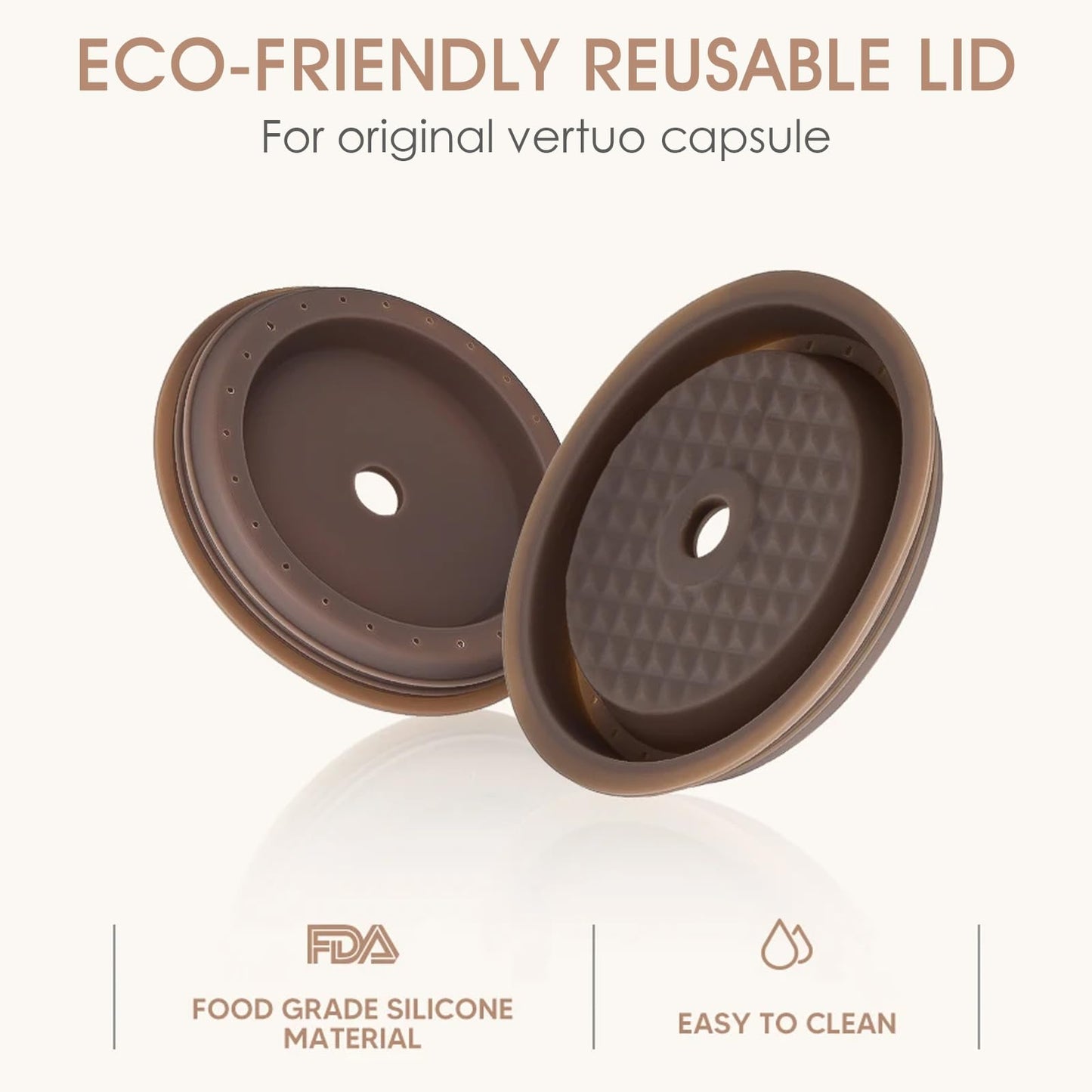 Sendoger Starter Set (4 Cups & 2 Silicone Lids) Reusable Pods for Nespresso Vertuo, 2x150ml & 2x230ml Refillable Coffee Capsules Compatible with Vertuoline Plus & GCAT1 and ENV135/150,No Foil Needed
