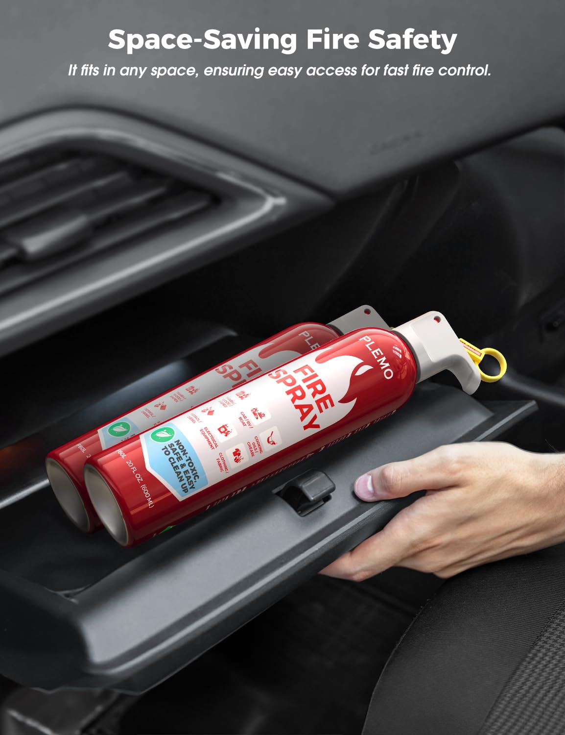 PLEMO Fire Extinguisher for Home, All-in-1 Fire Extinguisher for Car, Kitchen, RV, Garage, Truck, and Camping, Fire Spray Cold-Resistant, F60L, 1-Pack