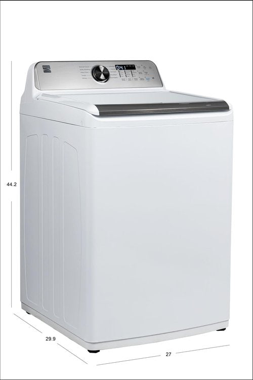 Kenmore 4.4 cu. ft. Top Load Washer with Triple Action Agitator for Tough Dirt & Stains-Reduce Laundry Time with Accela and Express Wash-LED, White