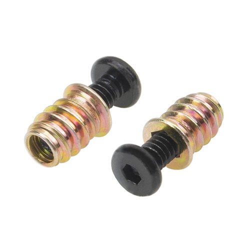 Rrina 28 Sets 1/4-20 x 25/32" Furniture Screw Nut Threaded Wood Inserts Bolt Fastener Connector Hex Socket Drive 1/4-20 x 19/32" Screw-in Nuts