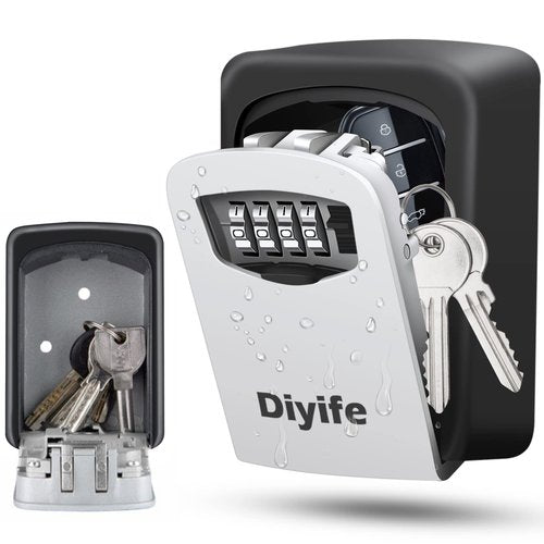 Diyife Key Lock Box, [Wall Mounted] Combination Key Safe Storage Lock Box for for Home Garage School Spare House Keys