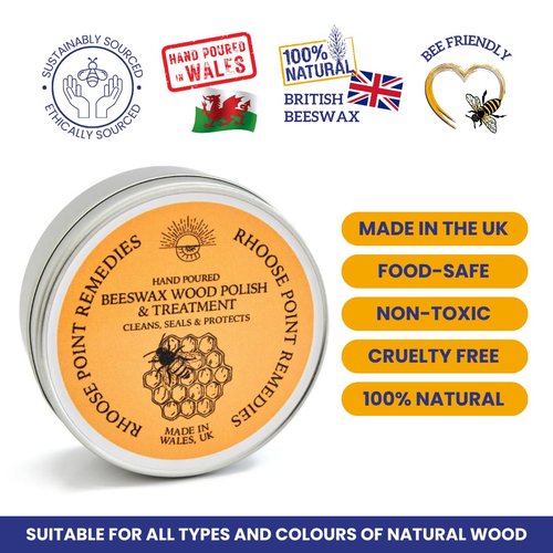 Premium Beeswax Wood Polish & Furniture Wax – Hand Poured Wood Conditioner | Eco-Friendly & Non-Toxic | Protects & Restores All Wood: Furniture, Toys, Cutting Boards, Ornaments (3.5 Fl Oz)