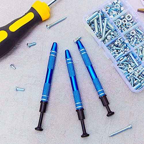 Piercing Ball Grabber Tool Pick Up with 4 Prongs Holder Diamond Claw Tweezers for Small Parts Pickup IC Chips Gems Prong Tweezer Jewelry Making Tool Accessory Nails Clamping(3 Pieces)
