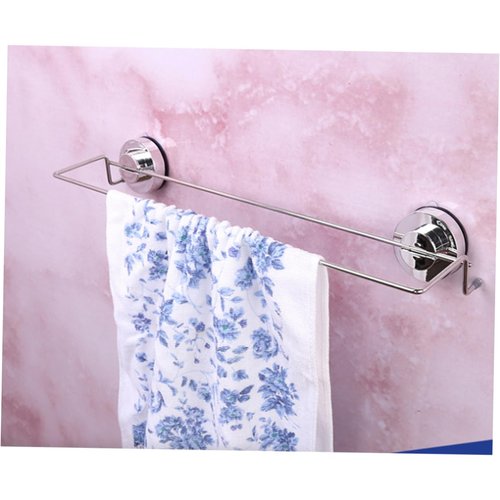 HOLIDYOYO Suction Cup Double Towel Rack Tool Stainless Steel Bathroom Towel Bar Modern Design for Easy Installation No Drilling Required for Bathroom Accessories and Storage