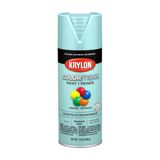 Krylon ColorMaxx 12 Oz. Gloss Spray Paint, Blue Ocean Breeze - 1 Each