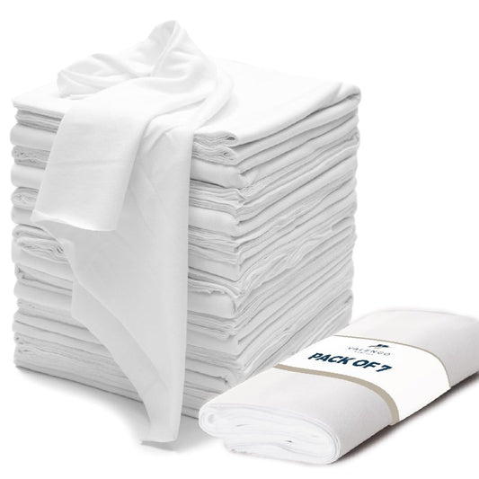 VALENGO New Lint Free Rags – 100% Cotton Cloth, Soft T-Shirt Rags, Lint Free Cloth for Staining Wood, Cast Iron, Dusting, Polishing, Painting and Cleaning – Reusable & Absorbent – 17”x17” (Pack of 7)