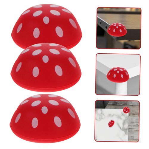 Totority 3pcs Cute Mushroom Pattern Table Corner Protectors Silicone Furniture Corner Guards for Adorable Edge Safety