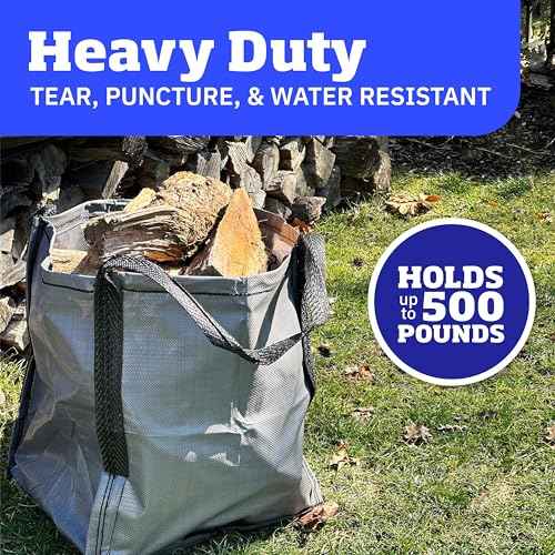 DURASACK Heavy Duty Storage Tote Bag 22-Gallon Rugged Woven Polypropylene Moving Bag, Reusable Self-Standing Design, Holds up to 500 Pounds, Single, Gray