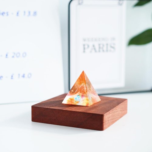 ZEERSHEE Colorful LED Wood Light Base for 3D Crystal Glass Resin Art Brown Square Lamp Stand for Tabletop, Cabinet, Bedside Display