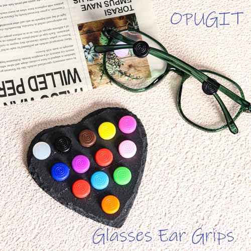OPUGIT Glasses Ear Grips 10 Pairs Eyeglass Temple Tip Sleeve Holder,Silicone Ear Hook Anti-Slip For Kids and Adults