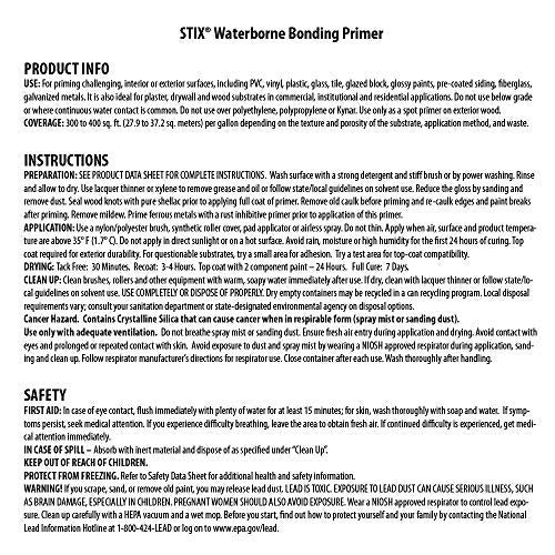 INSL-X SXA11009A-01 Stix Acrylic Waterborne Bonding Primer, 1 Gallon, White