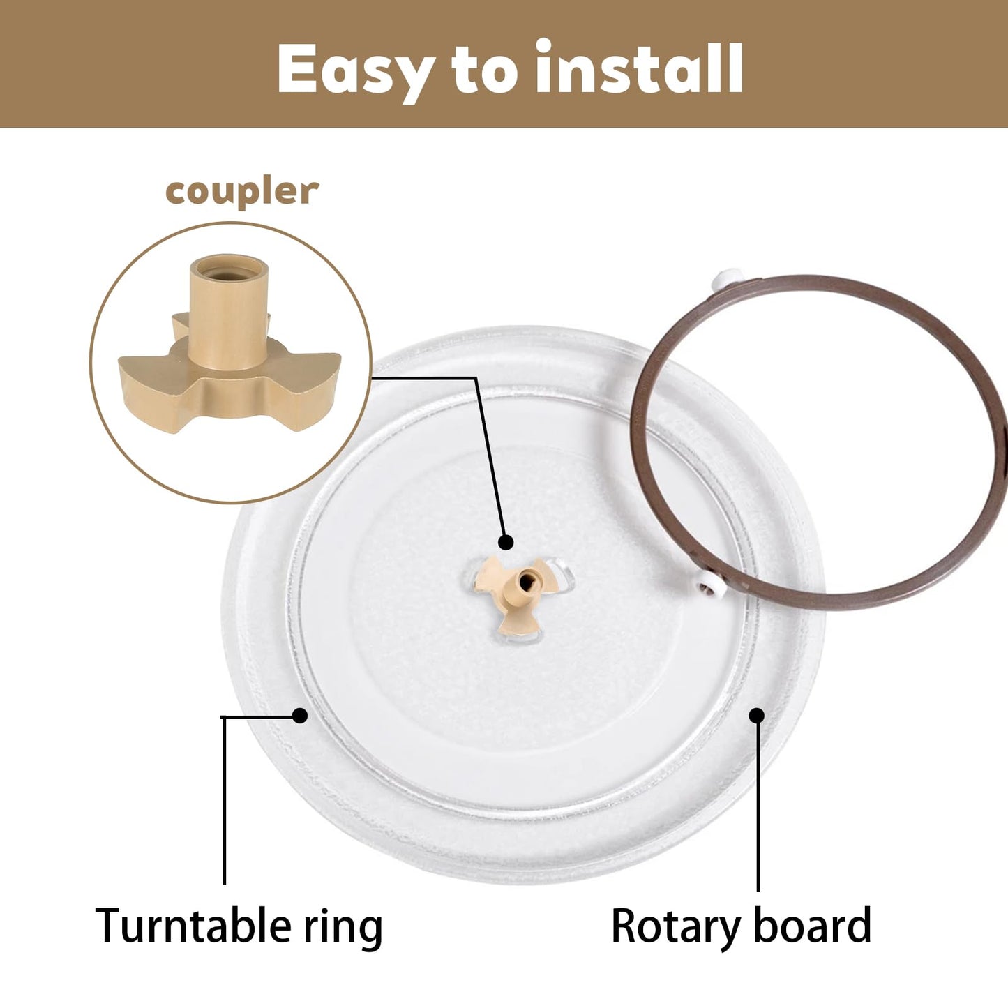 2 PCS Microwave Turntable Coupler, Microwave Oven Turntable Roller Guide Support Glass Tray Drive Coupling Replacement, Microwave-Oven Roller Guide Support for Microwaves Plates Shaft Length 0.59inch