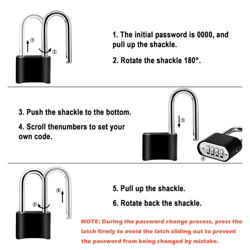 Faburo 2pcs Combination Lock, 4-Digit Heavy Duty Combo Lock, Combination Padlock Outdoor Waterproof Gate Locks for Outdoor Fence, Locker, Sheds, Gym, Gate Hasps (2pcs, Long Shackle)