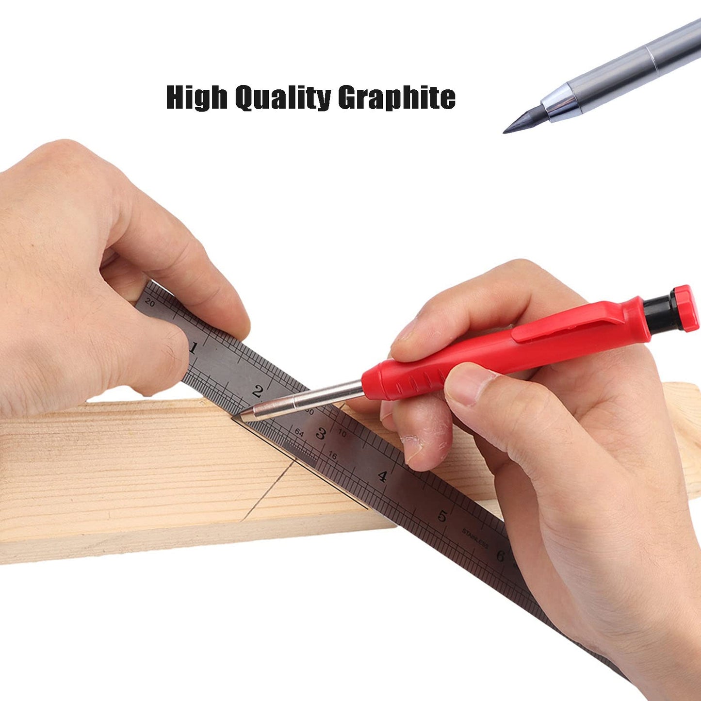 36 Pcs 2.8mm Pencil Lead Refills for Carpenter Pencil Solid Deep Hole Mechanical Construction Pencils Replacements Study Leads for Architect Woodworking Marking Scribe Tools, Black