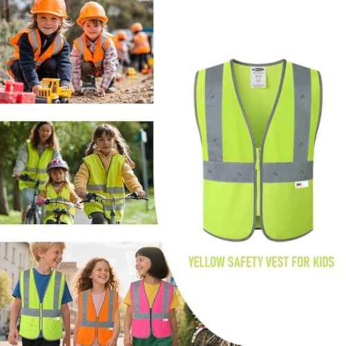 JKSafety Kids Safety Vest Kids Construction Vest with 3M Reflective Tapes High Visibility Meet ANSI Standard (BK300)