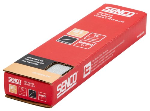 SENCO ZX10EAAR 5/8" 21 Gauge Pin Nails, Galvanized Finish 2,000 Count Pack